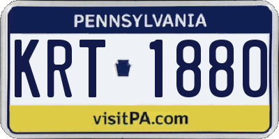 PA license plate KRT1880