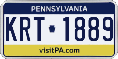 PA license plate KRT1889
