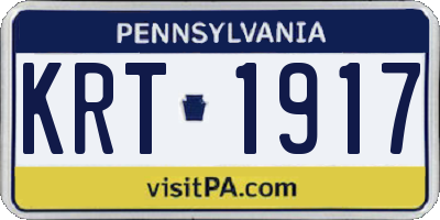 PA license plate KRT1917