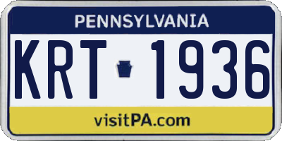 PA license plate KRT1936