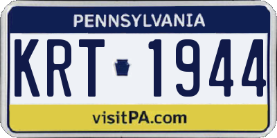 PA license plate KRT1944