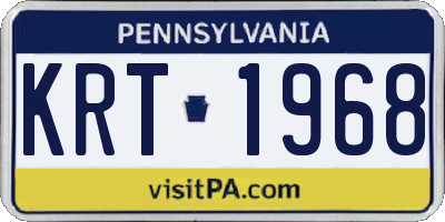 PA license plate KRT1968