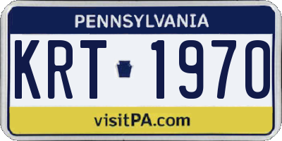 PA license plate KRT1970