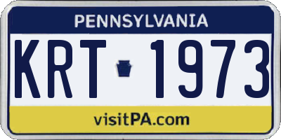 PA license plate KRT1973