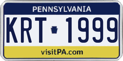 PA license plate KRT1999
