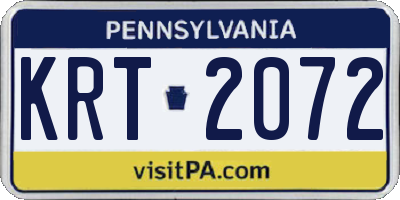 PA license plate KRT2072