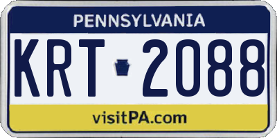 PA license plate KRT2088