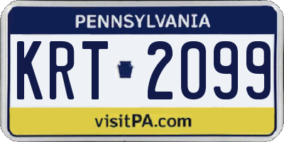 PA license plate KRT2099