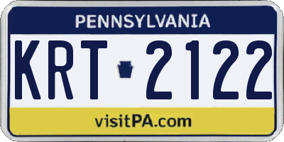 PA license plate KRT2122
