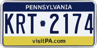 PA license plate KRT2174