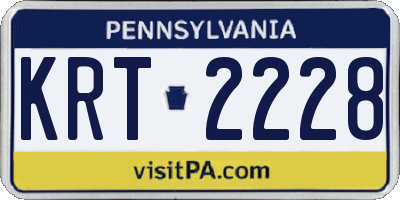 PA license plate KRT2228