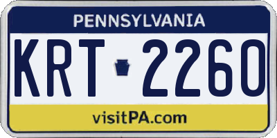 PA license plate KRT2260