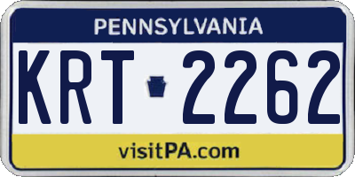 PA license plate KRT2262