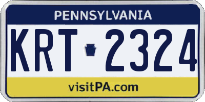 PA license plate KRT2324