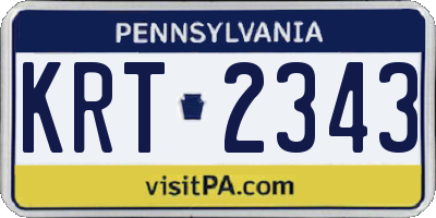 PA license plate KRT2343