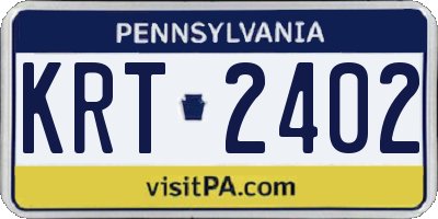 PA license plate KRT2402