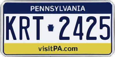 PA license plate KRT2425