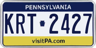 PA license plate KRT2427