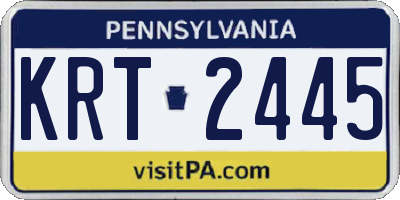 PA license plate KRT2445
