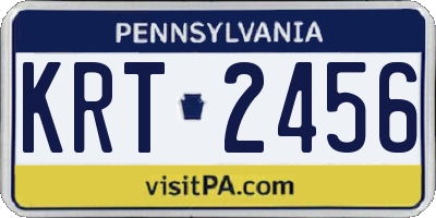 PA license plate KRT2456