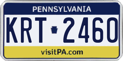 PA license plate KRT2460