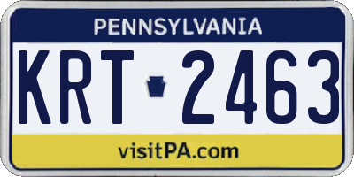 PA license plate KRT2463