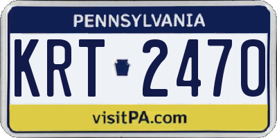 PA license plate KRT2470