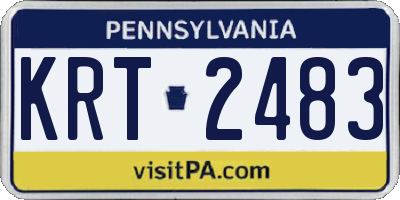 PA license plate KRT2483