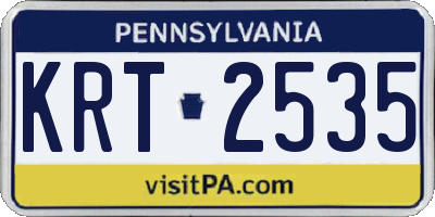 PA license plate KRT2535