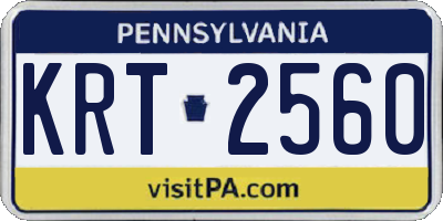 PA license plate KRT2560