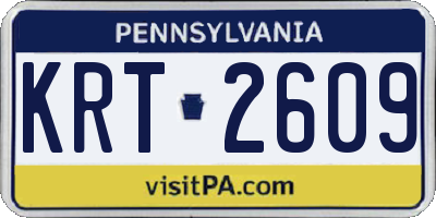 PA license plate KRT2609