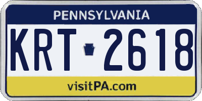 PA license plate KRT2618