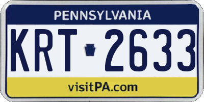 PA license plate KRT2633