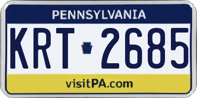 PA license plate KRT2685