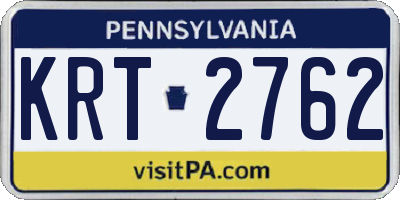PA license plate KRT2762