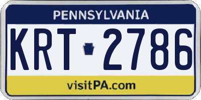 PA license plate KRT2786