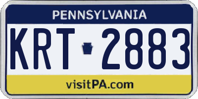 PA license plate KRT2883