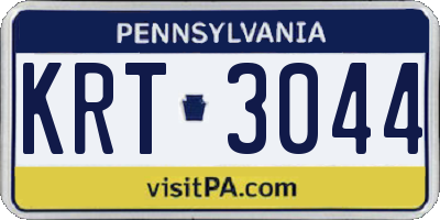 PA license plate KRT3044