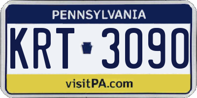 PA license plate KRT3090