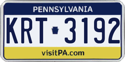 PA license plate KRT3192