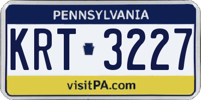 PA license plate KRT3227