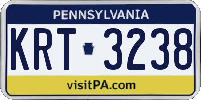 PA license plate KRT3238