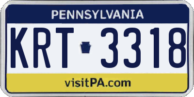 PA license plate KRT3318