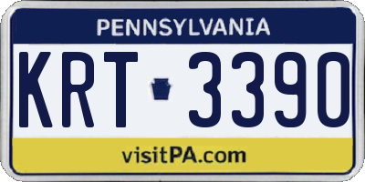 PA license plate KRT3390