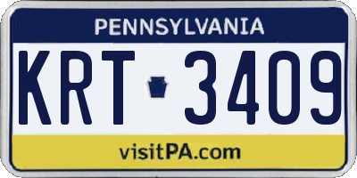PA license plate KRT3409