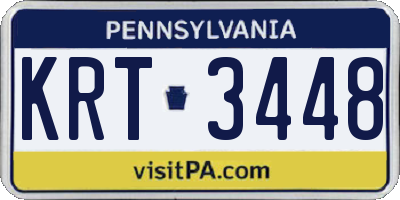 PA license plate KRT3448