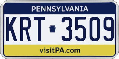 PA license plate KRT3509