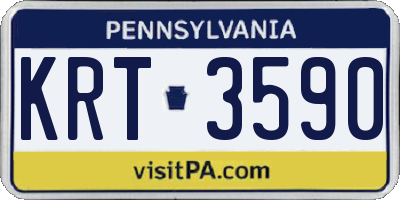 PA license plate KRT3590