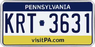 PA license plate KRT3631