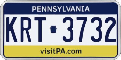 PA license plate KRT3732